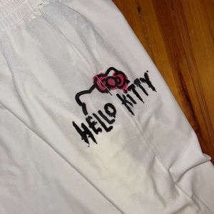 Hello Kitty Forever 21 Graffiti White Velvet Sweatpants